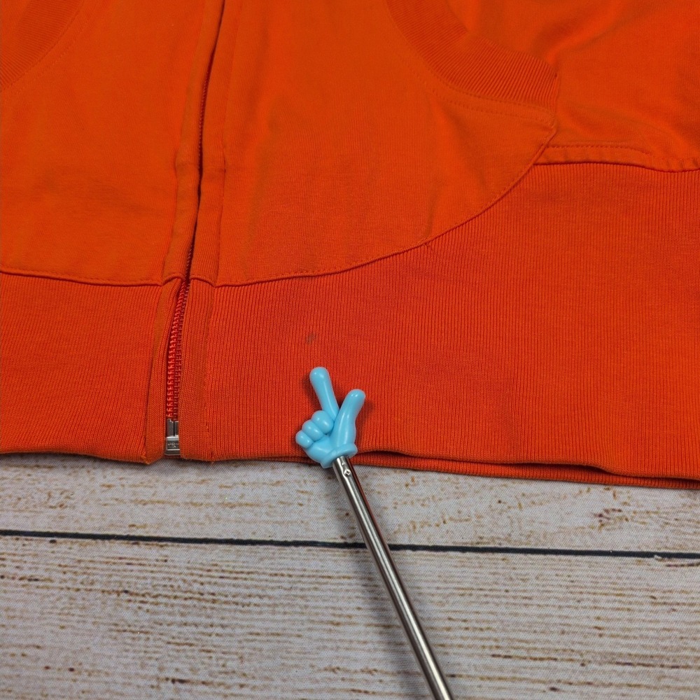 Alo Yoga Full Zip Hoodie‎ Jacket Women's Medium Orange Activewear Striped Hood - Picture 5 of 7